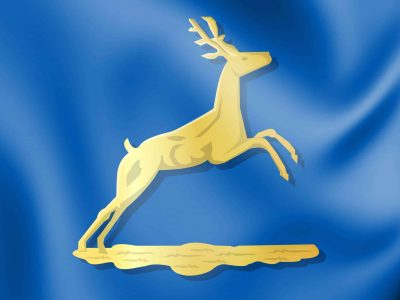 3D Putten coat of arms (Gelderland), Netherlands. 3D Illustration.
