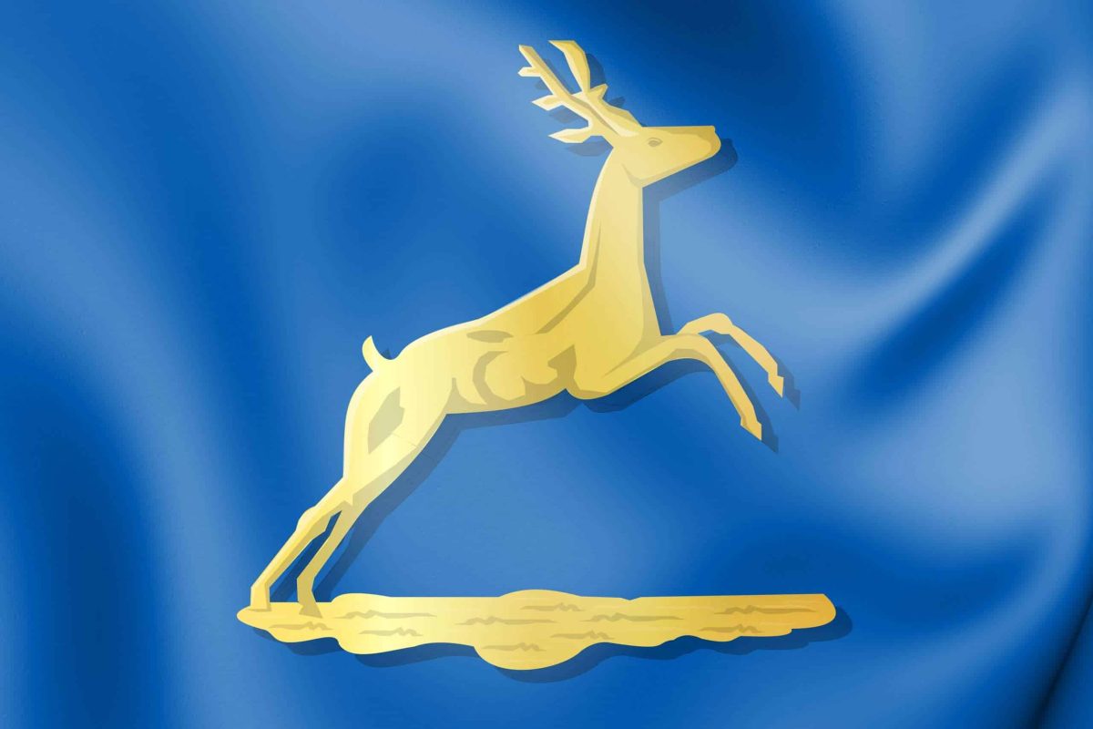 3D Putten coat of arms (Gelderland), Netherlands. 3D Illustration.