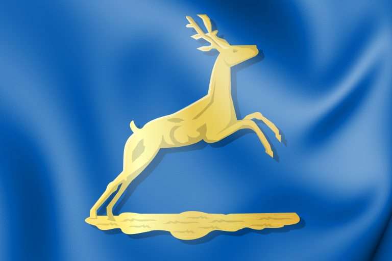 3D Putten coat of arms (Gelderland), Netherlands. 3D Illustration